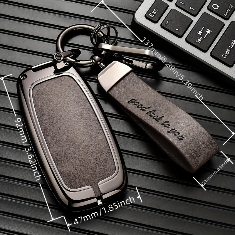 Premium Zinc Alloy Key Case for Car Keychain Accessories in Silver