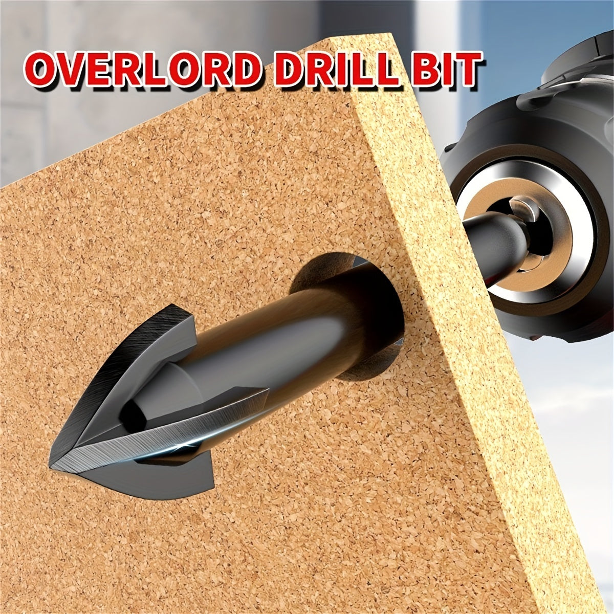 Steel Diamond Drill Bit for Ceramic Tile and Concrete, 4-Edged, Dry Drilling