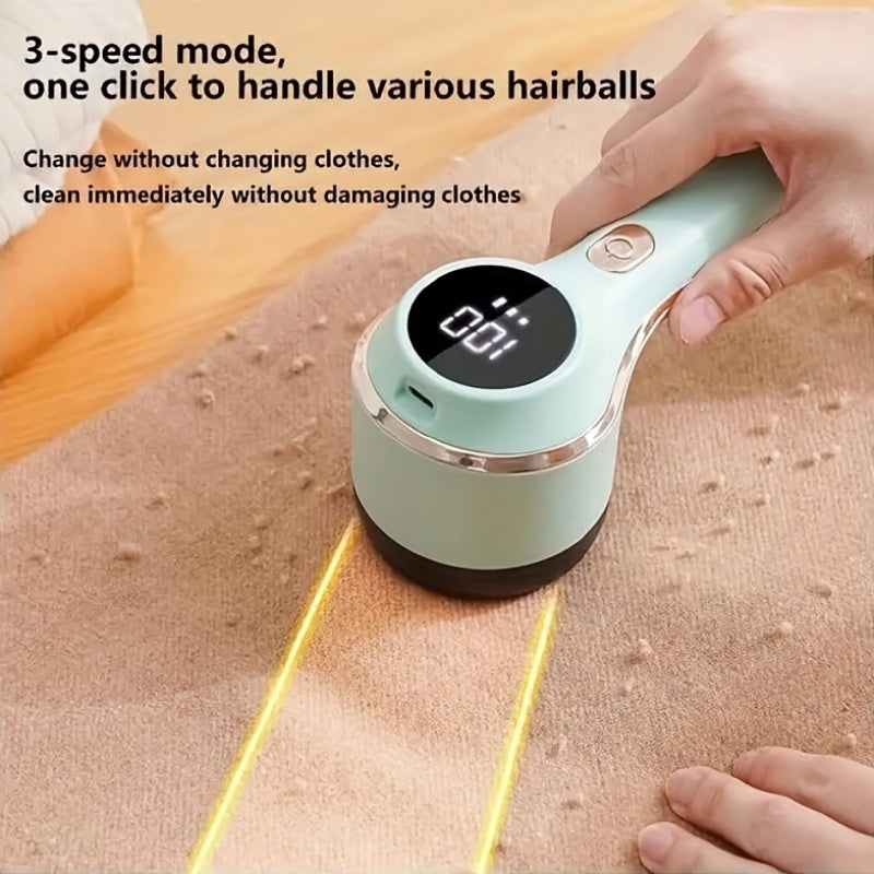 Electric Fabric Shaver for Removing Lint and Hair Rechargeable USB with 3 Modes and 6 Blades