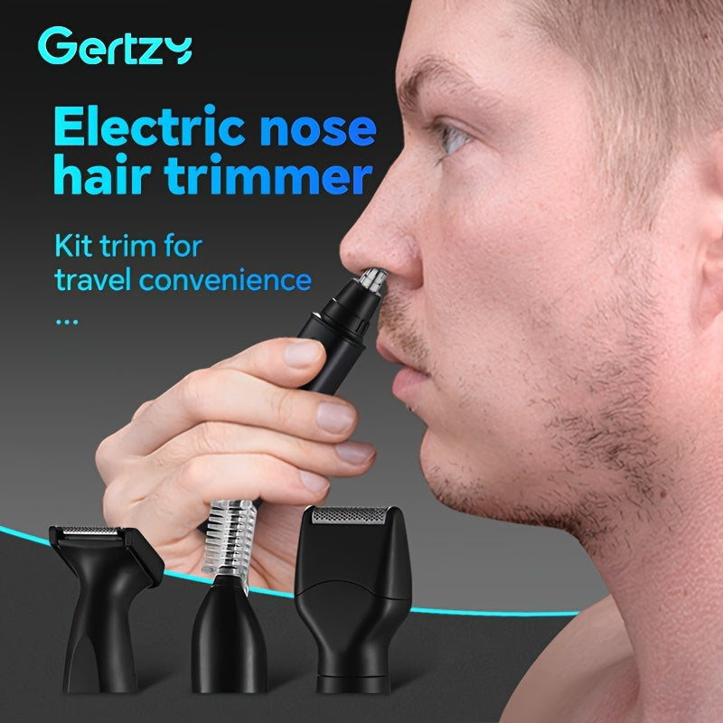 4-in-1 Rechargeable Ear Nose Hair Trimmer for Men and Women with 4 Replacement Heads