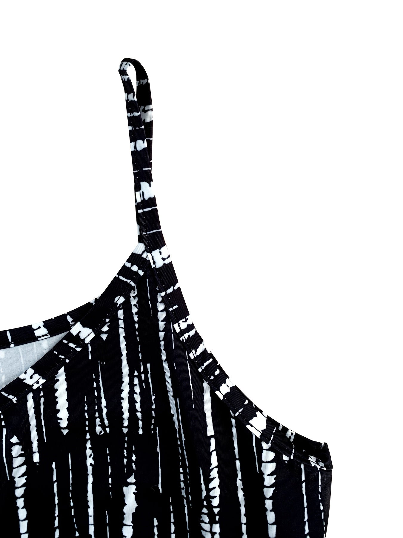 Women's Black and White Striped Sleeveless Jumpsuit with Pockets