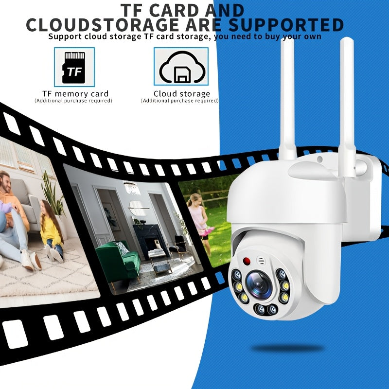 WiFi Security Camera 355° Pan/Tilt Color Night Vision 2-Way Audio Smartphone Compatible