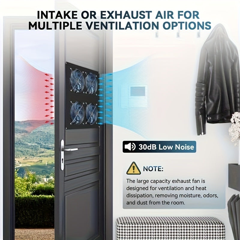 Набор солнечных электровентиляторов для вытяжки, солнечная панель 15 Вт, два высокоскоростных вентилятора для теплиц и сараев