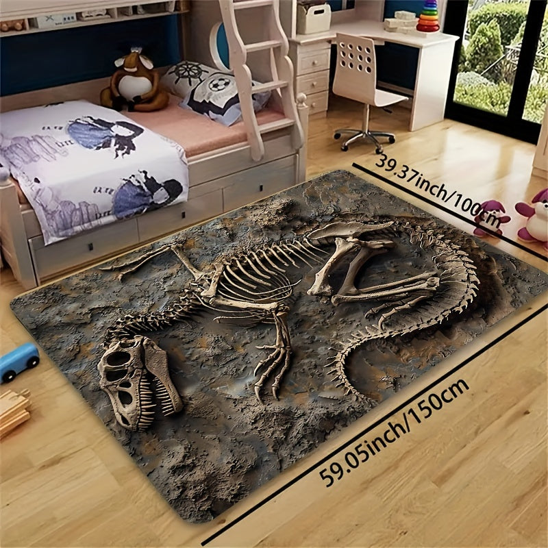 Dinosaur Fossil Area Rug Thick Soft Machine Washable Indoor Decor Mat