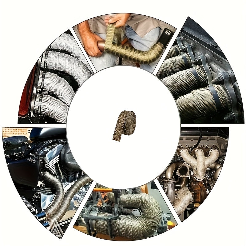 High-Temperature Exhaust Wrap Fiberglass Heat Insulation Tape 2m Brown