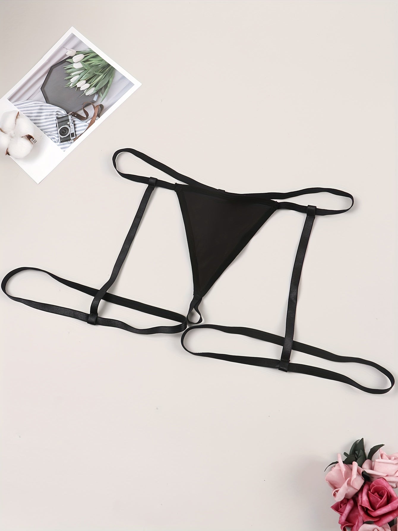 Women’s Black Cotton Thong Lingerie Sexy and Comfortable