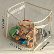 Plastic Storage Basket with Handles, Clear, Stackable for Home Organization