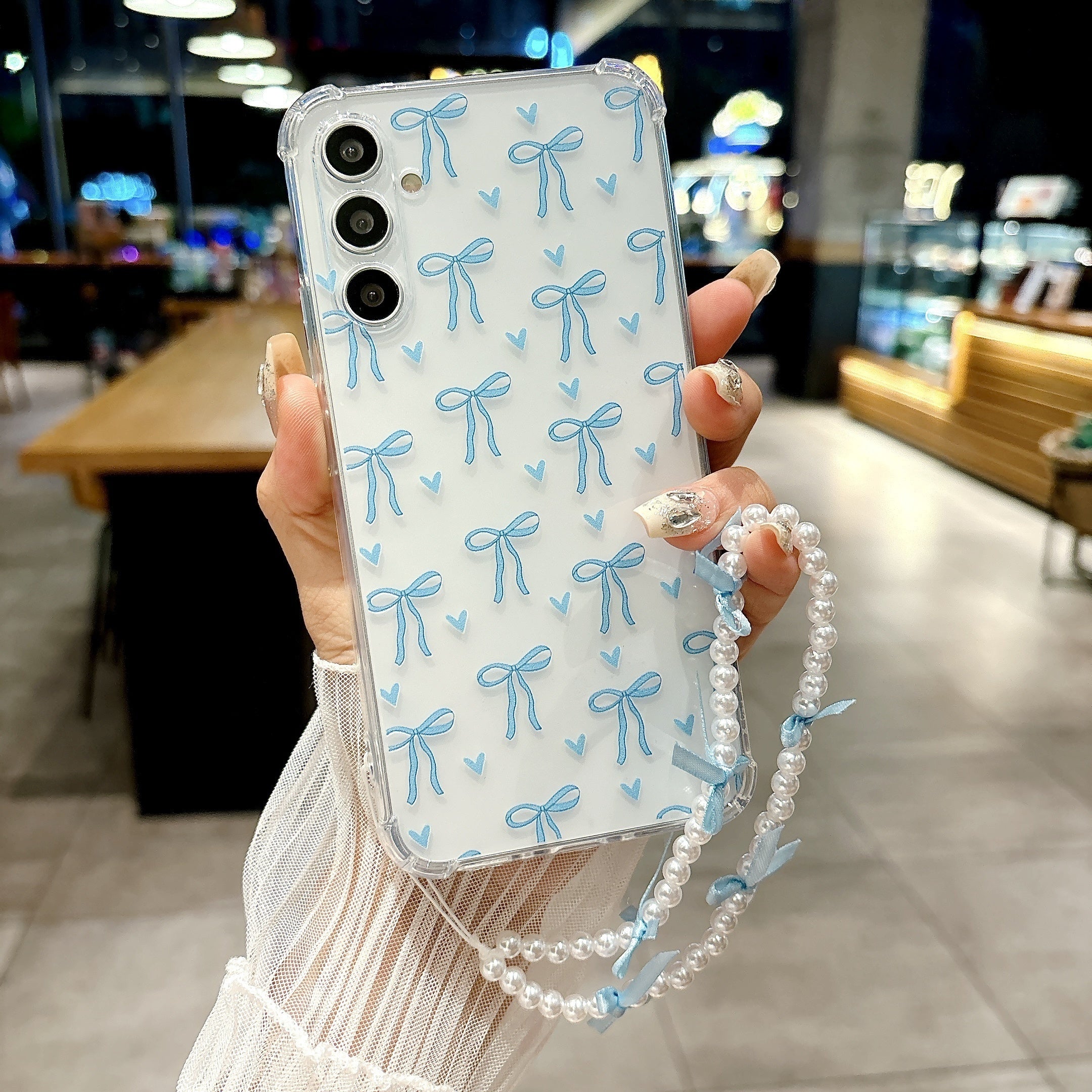 Funda pequeña de TPU para teléfono con cuerda colgante de pulsera con lazo para Samsung Galaxy A14 A34 A54 A15 A35 A25 A05 A05s A06 A16 S23fe S24fe A24