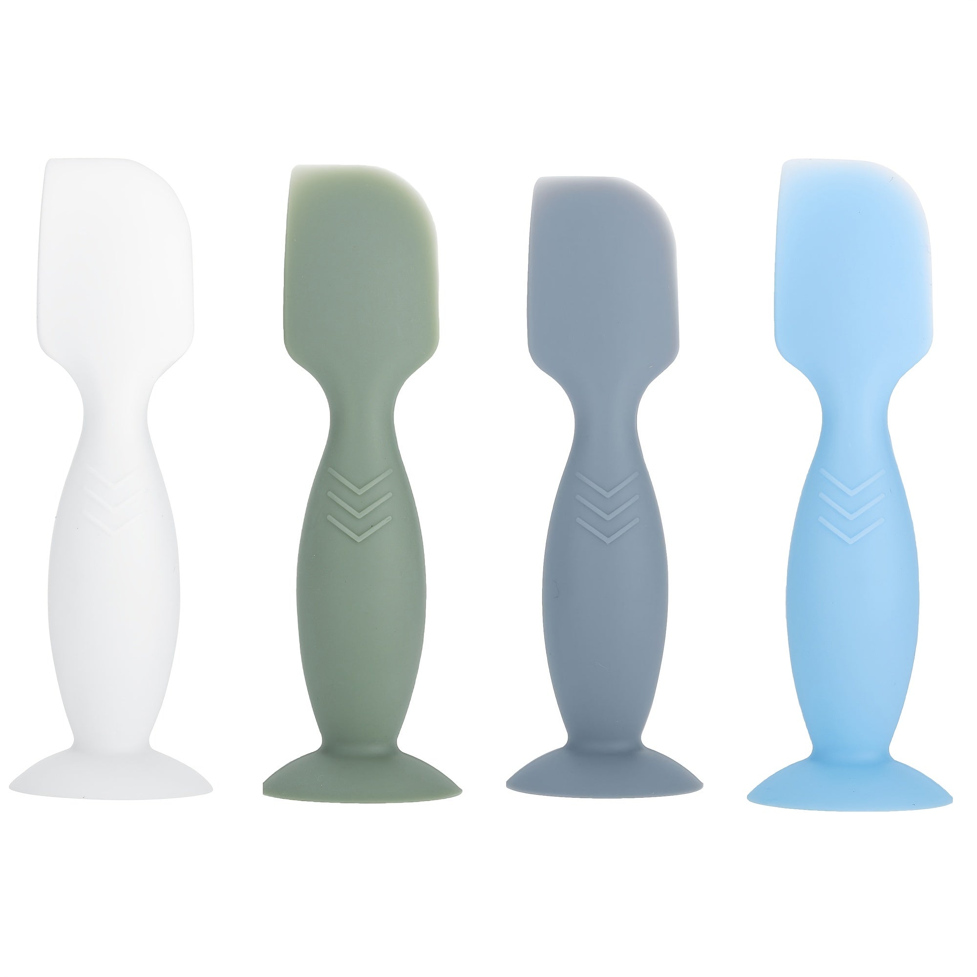 Set of 4 Silicone Spatulas for Baby Butt Paste and Diaper Cream with Suction Base