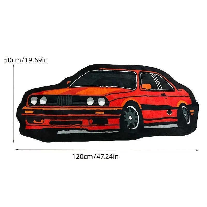 Zamonaviy Graffiti Dizayni Qizil Joy Gilami - Yotoqxona, O'tirish xonasi yoki O'yin maydoni uchun Oson tozalanadigan Polyester Gilam - Yorqin Rang, Dog'ga chidamli, Kam parvarish talab qiladigan Gilam sizning uyingiz uchun