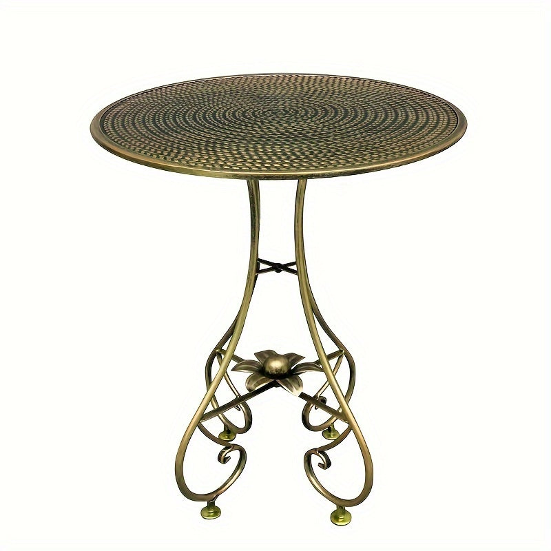 Vintage Nordic Bronze Coffee Table with Metal Frame and Portable Design