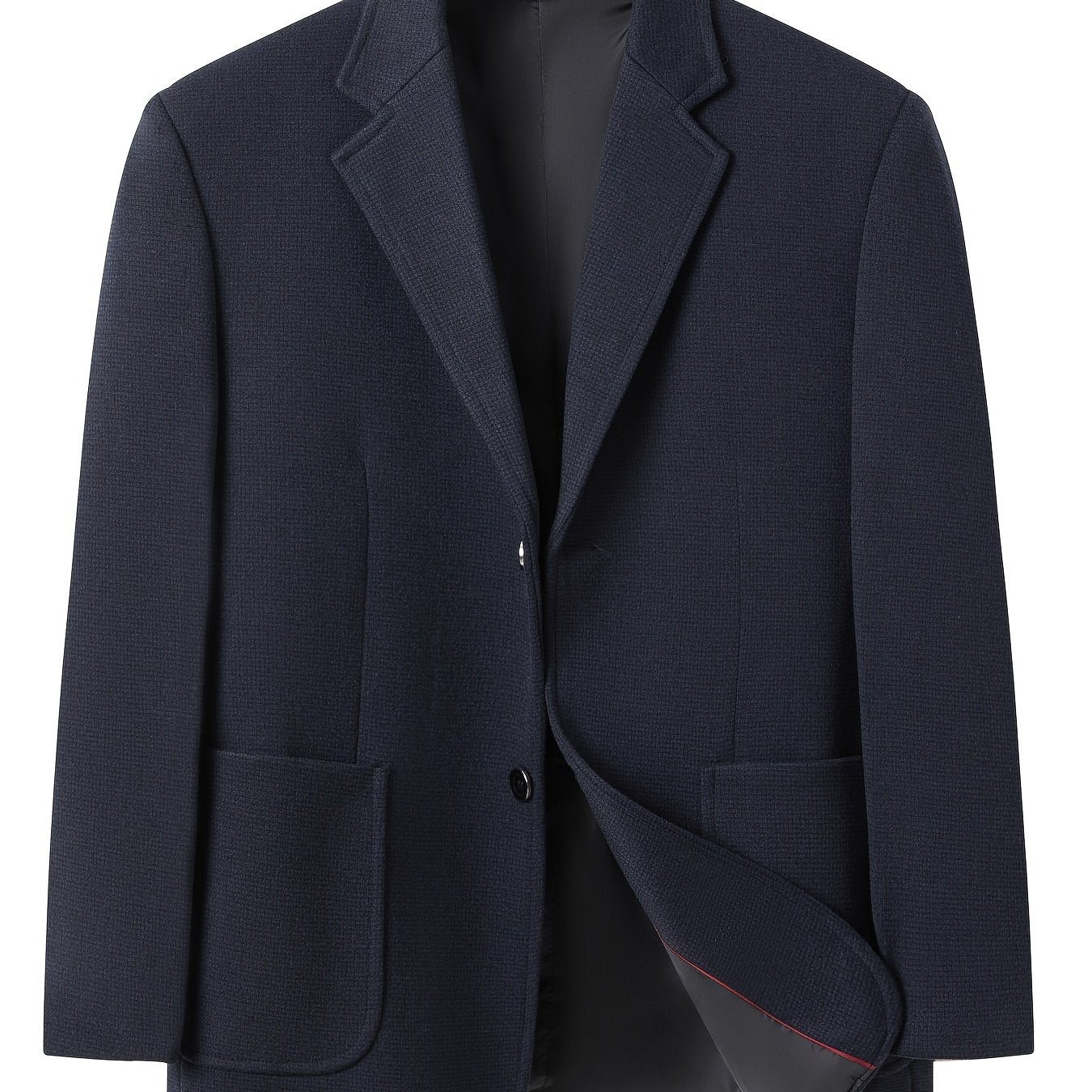 Blazer de cuadros para hombre, ajuste regular, de un solo botón, con cuello de solapa, poliéster y viscosa, para otoño e invierno
