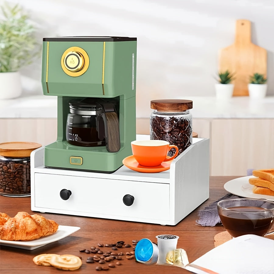 Rustic Wood Coffee Station Organizer with Drawer and K Cup Holder