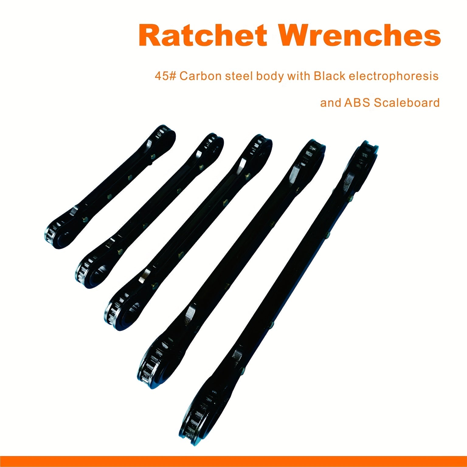 Juego de 5 llaves de carraca, herramientas manuales para reparación de autos, de doble extremo, duraderas