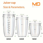 Taza de licuadora de 32oz/24oz/18oz de reemplazo para Nutri Bullet 600W 900W

Source:
Replacement 32oz/24oz/18oz Blender Cup for Nutri Bullet 600W 900W