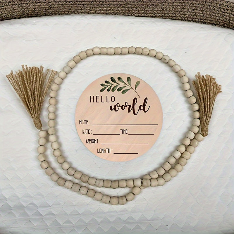 Яркий двусторонний знак - Поздоровайтесь с миром! Прекрасно выполнен из натурального дерева, идеально подходит для запечатления воспоминаний о больнице и драгоценных сувениров.