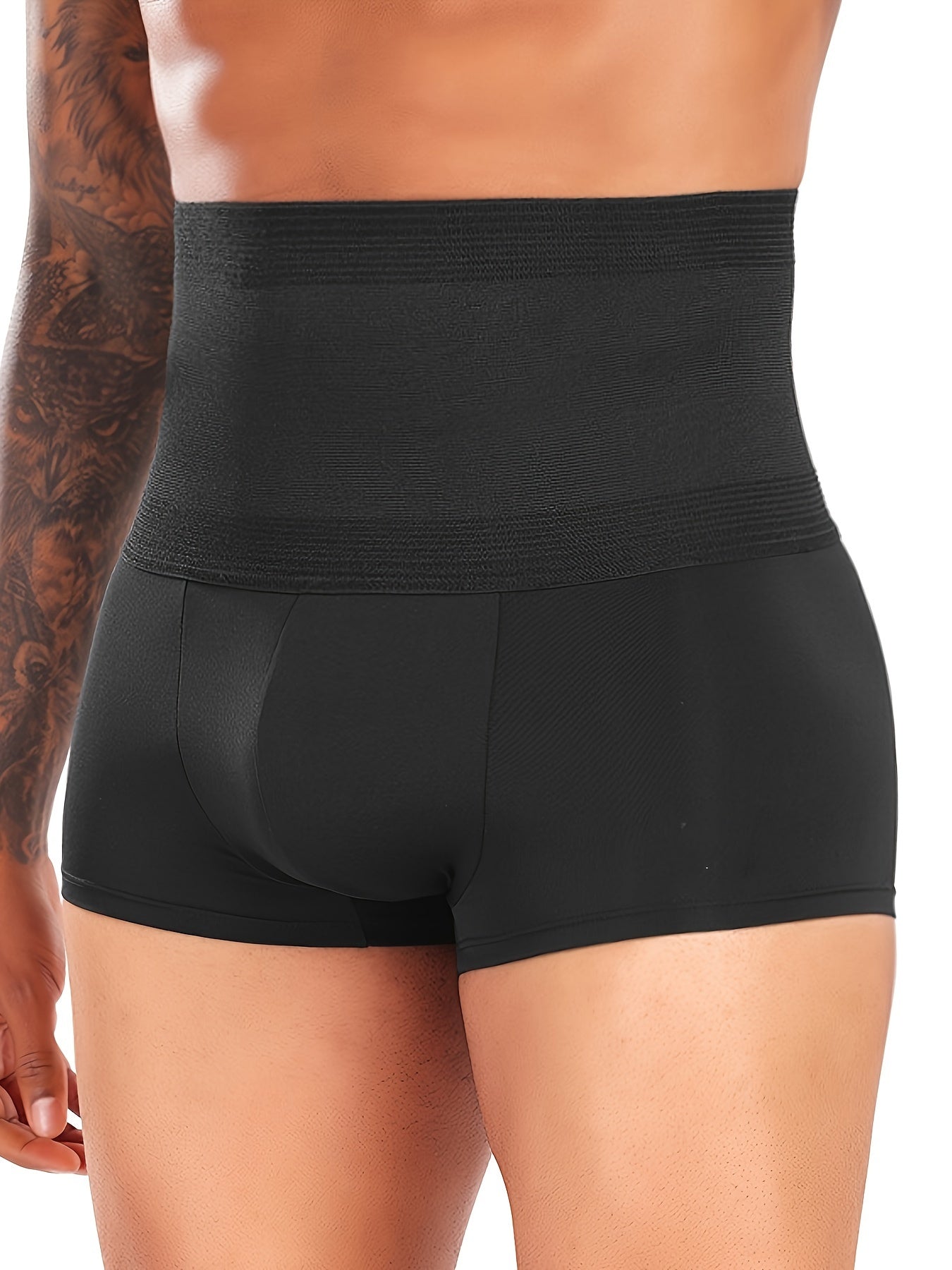 Men's High-Waist Shapewear Shorts for Tummy Control Sports Fitness Slimming