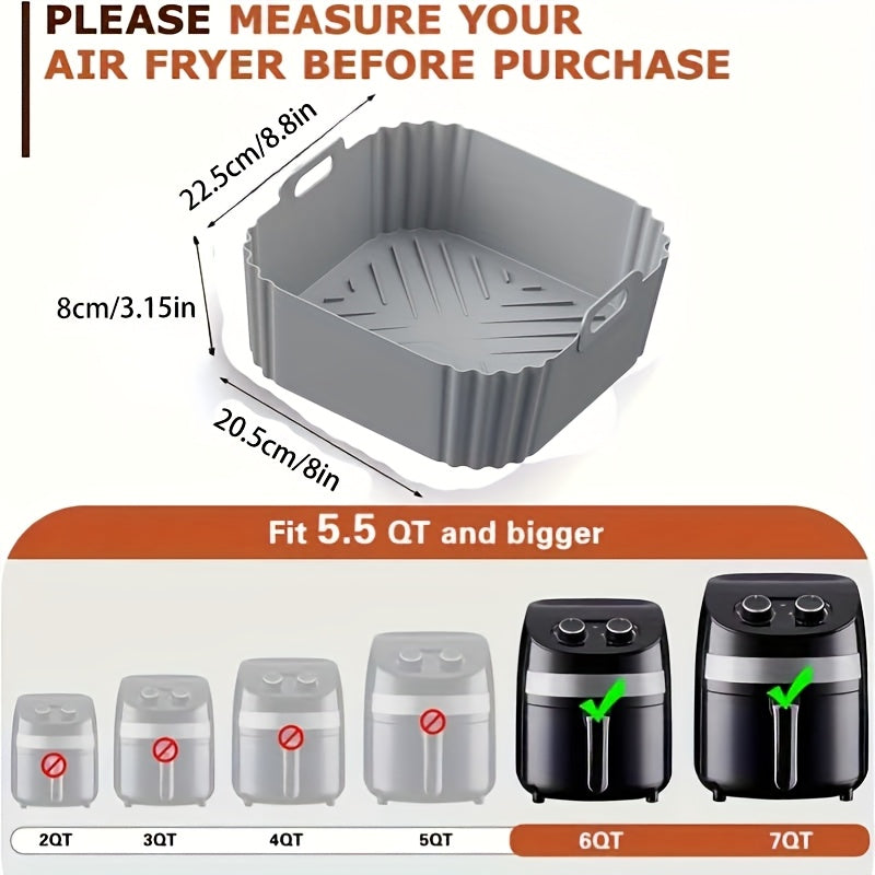 Silicone Havo Qovurish uchun 22.35cm Liner, 5.5-7 Qt Havo Qovurish uchun, issiqlikka chidamli, oson tozalanadigan qozon