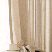 Elegant Faux Linen Curtain for Living Room Bedroom Office with Rod Pocket