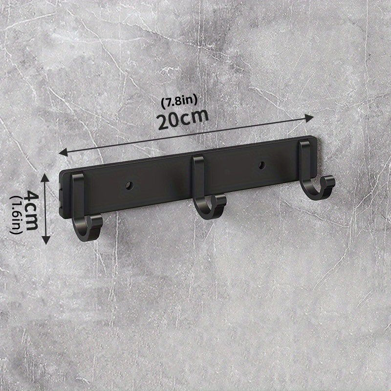 Black Aluminum Wall Hooks for Towels Coats and Clothes Bathroom Organization