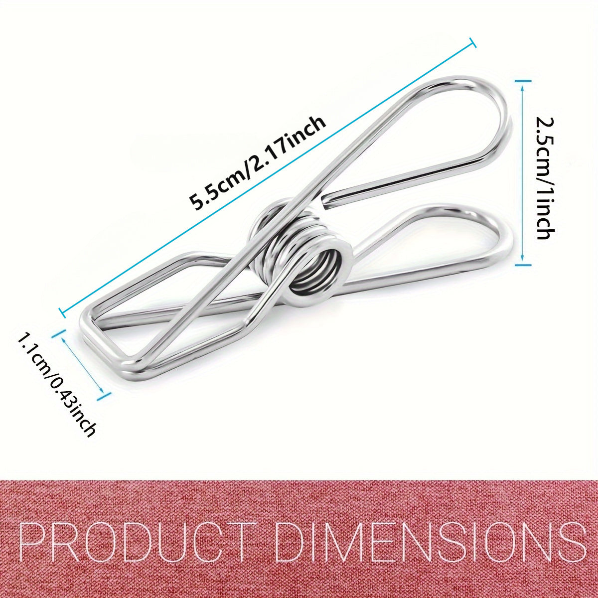 Juego de 30 o 60 pinzas de ropa de acero inoxidable para lavandería y colgar ropa