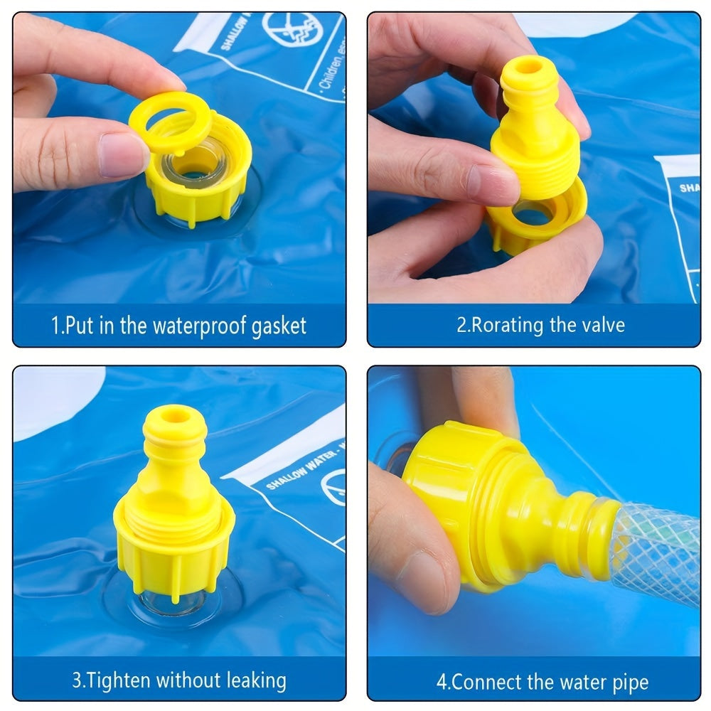 Blue PVC Inflatable Splash Pad for Kids and Toddlers with A to Z Letter Print Outdoor Water Play