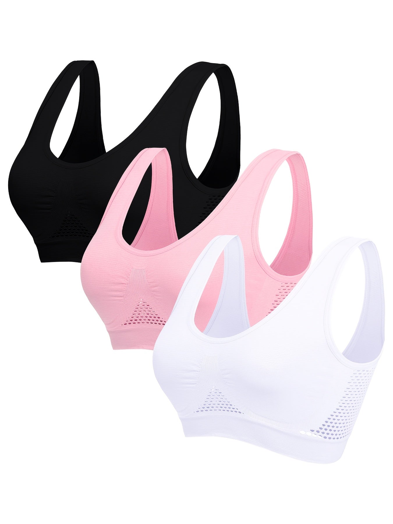 Women's Sports Bras for Running and Yoga Breathable Wire-Free Hollow-Out Design