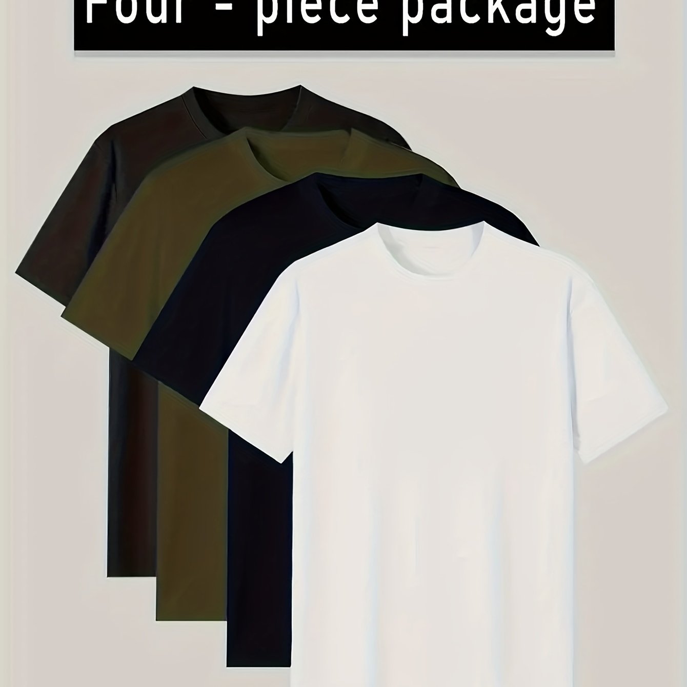 Men's 4-Pack Classic Fit Short Sleeve T-Shirts Breathable Comfortable Casual