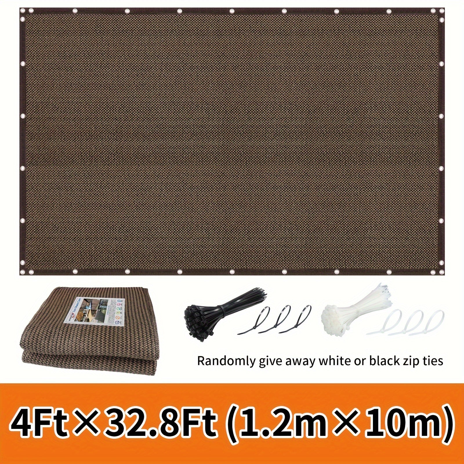 Outdoor Privacy Screen Fence Windproof Sun Protection Decorative Wall Mounted Barrier Black or White Ties Included