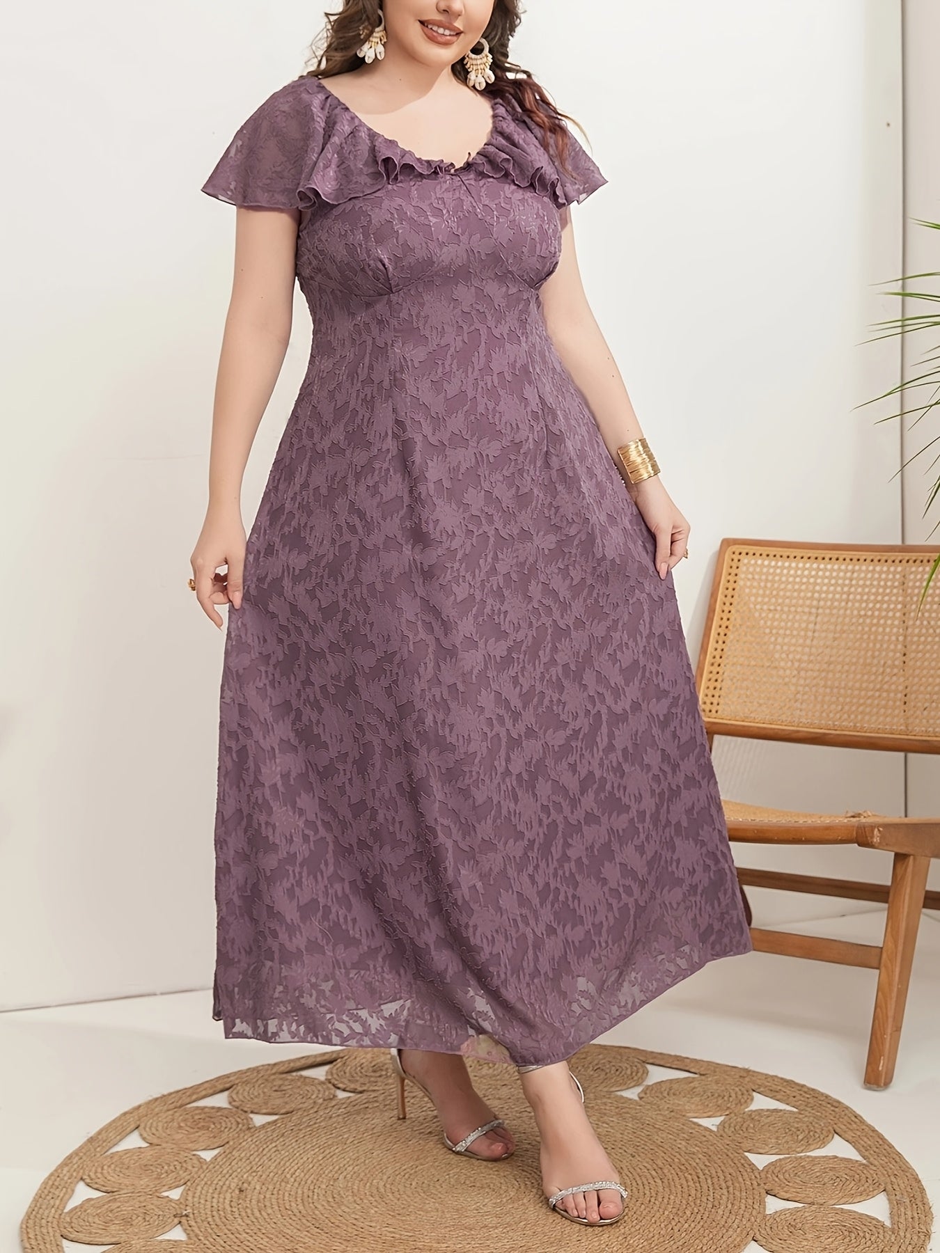 Plus Size Women's Elegant Middle East Style Casual Dress Black Large