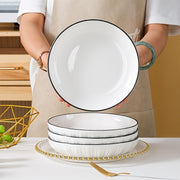 4-Piece Ceramic Serving Bowls Set for Salad Dessert Kitchen Home Restaurant