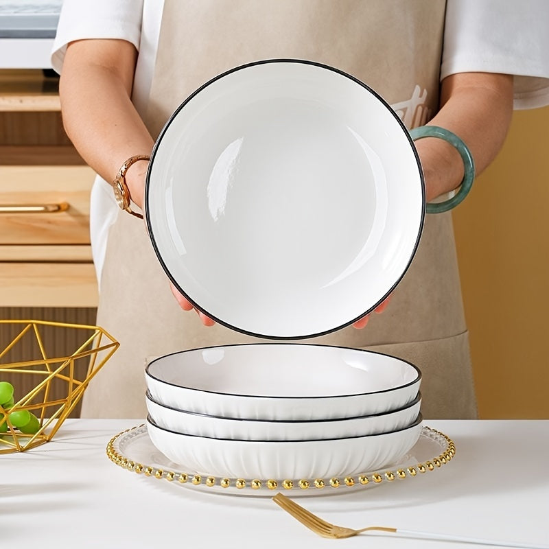 4-Piece Ceramic Serving Bowls Set for Salad Dessert Kitchen Home Restaurant