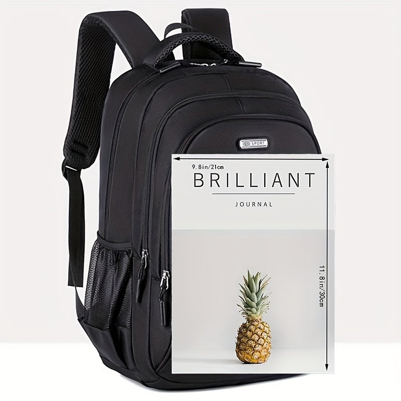 Waterproof Travel Backpack Large Capacity Durable Nylon Business School Black