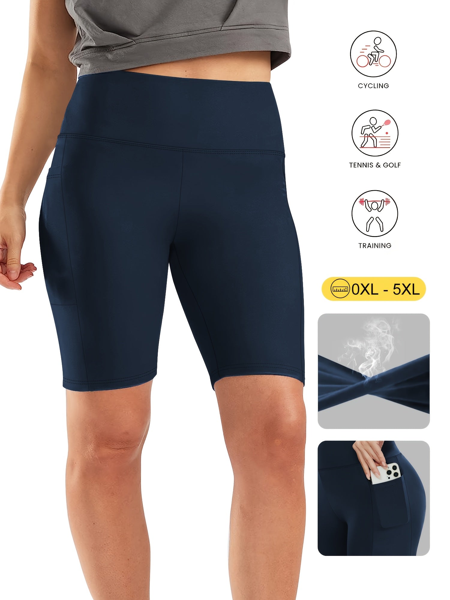 Women High Waist Slim Fit Yoga Pants Three Pack Large Size Side Pockets