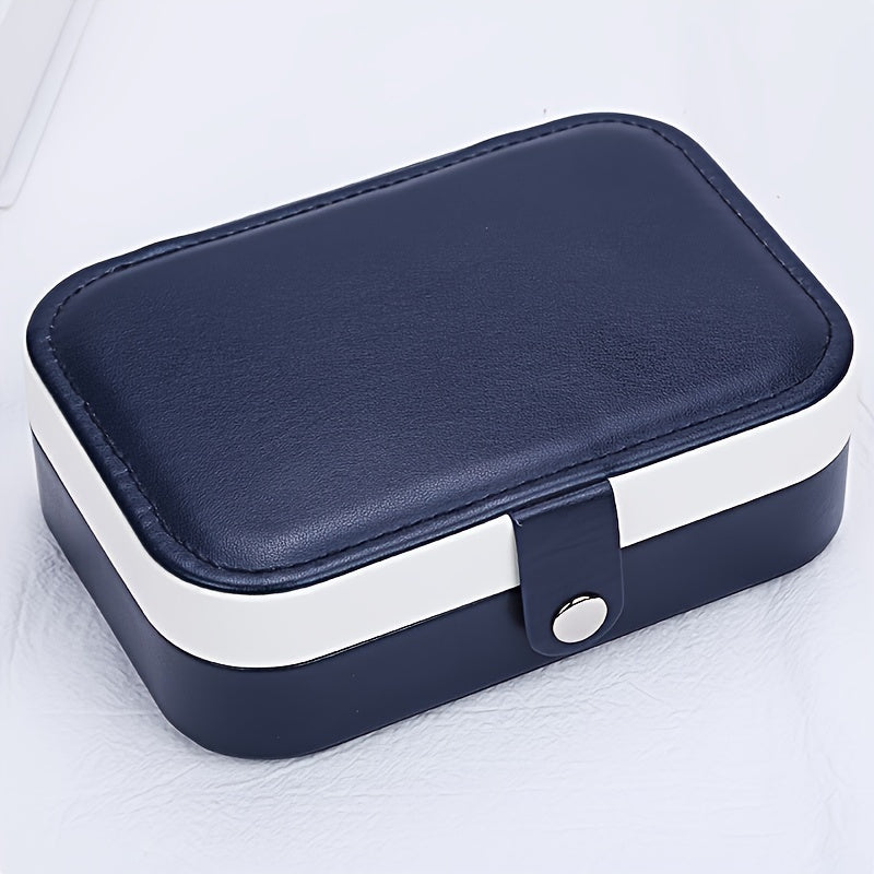 Кожаная шкатулка для украшений с крючками для ожерелий, хранения серег и колец, портативный органайзер