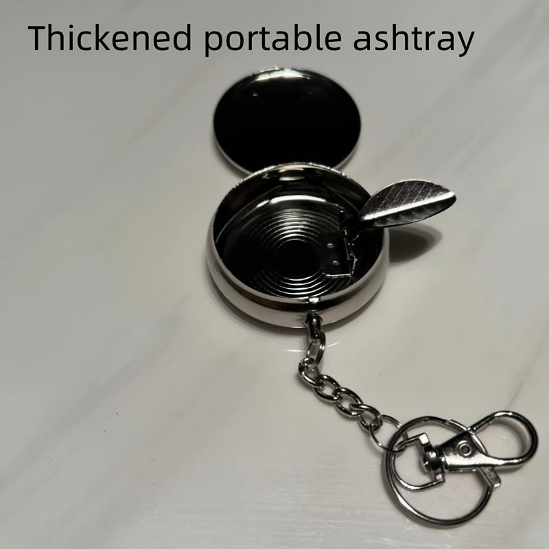 Portable Mini Ashtray with Keychain, Travel Pocket Small Household Gadget