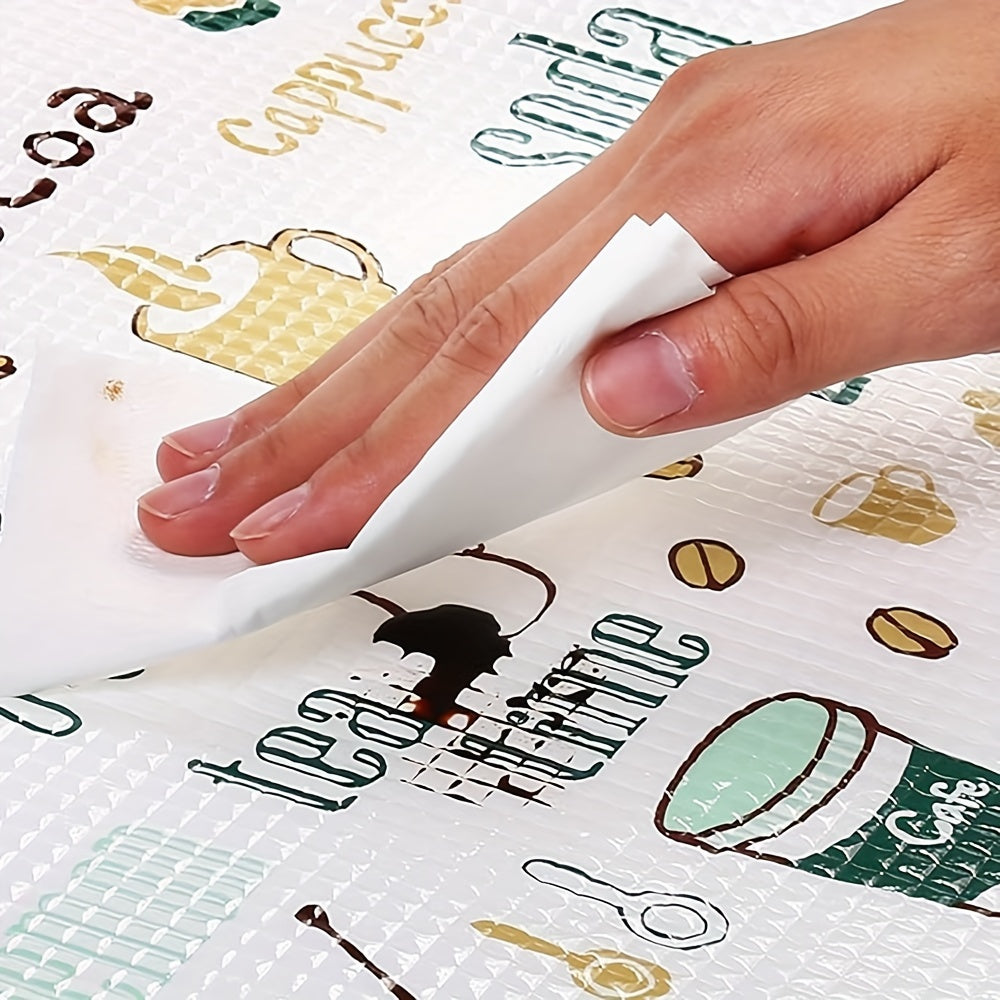 Shelf Liner for Kitchen Cabinets Non-Adhesive Slip-Resistant Drawer Mat Espresso Coffee Tea Pattern 30cm x 200cm