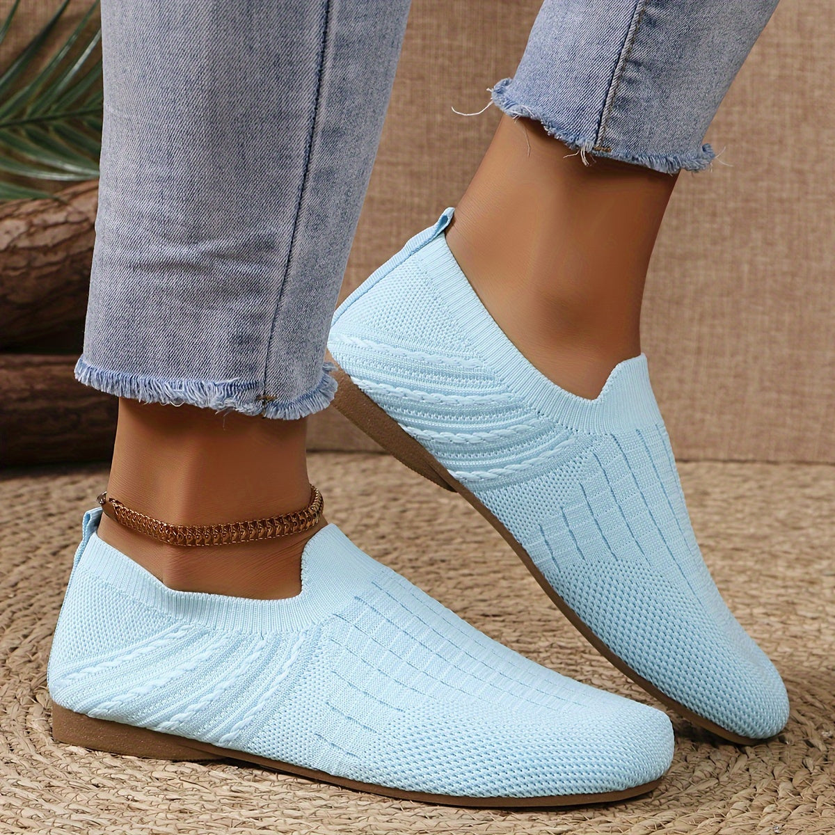 Women's Flat Shoes Solid Color All-Season Round Toe Fabric Upper
