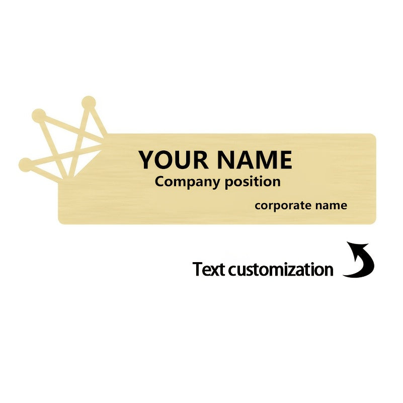 Shaxsiylashtirilgan bo'sh belgi brosh uchun ish ID, logotip va ismni o'yib yozish bilan