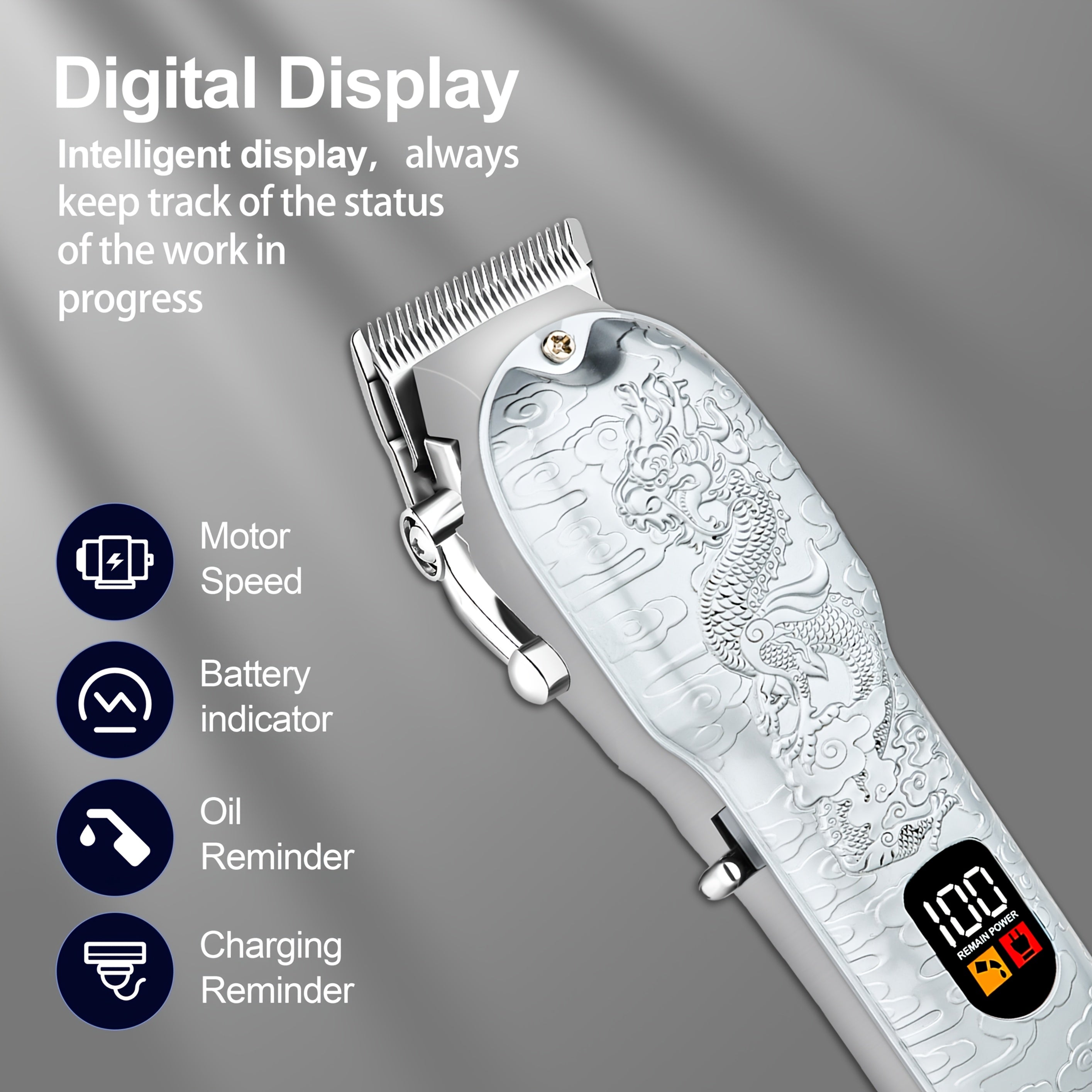 Electric men's hair clipper set with USB rechargeable wireless beard trimmer for barbers