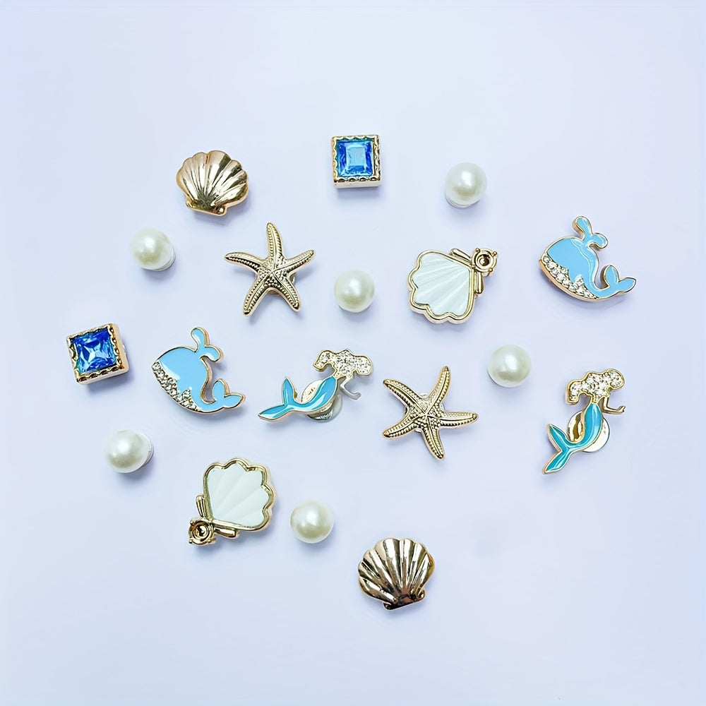Women Kids Resin Shoe Accessories 18PCS Starfish Shell Detachable Charms