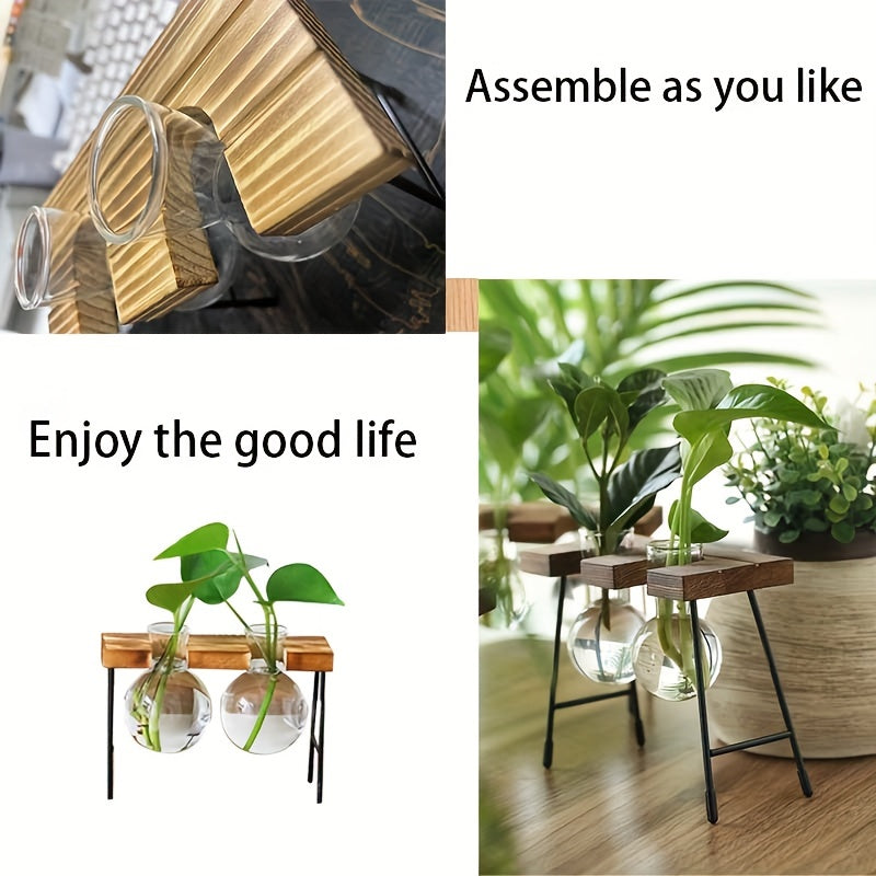 Shaffof shisha vaza yashash xonasi, ofis yoki o'qish xonasi uchun. Soxta gullar bilan ijodiy ish stoli bezak sifatida ishlatilishi mumkin.