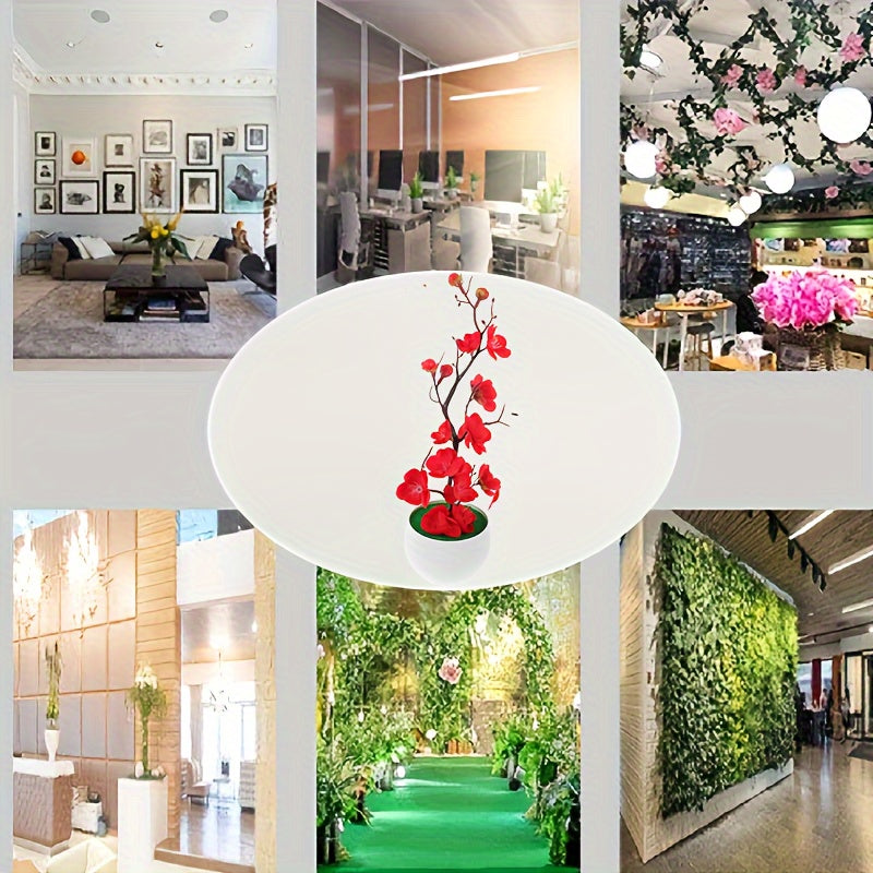Artificial Plant Simulation Potted Bonsai with Plum Blossom and Wax Plum Branches for Home Decor