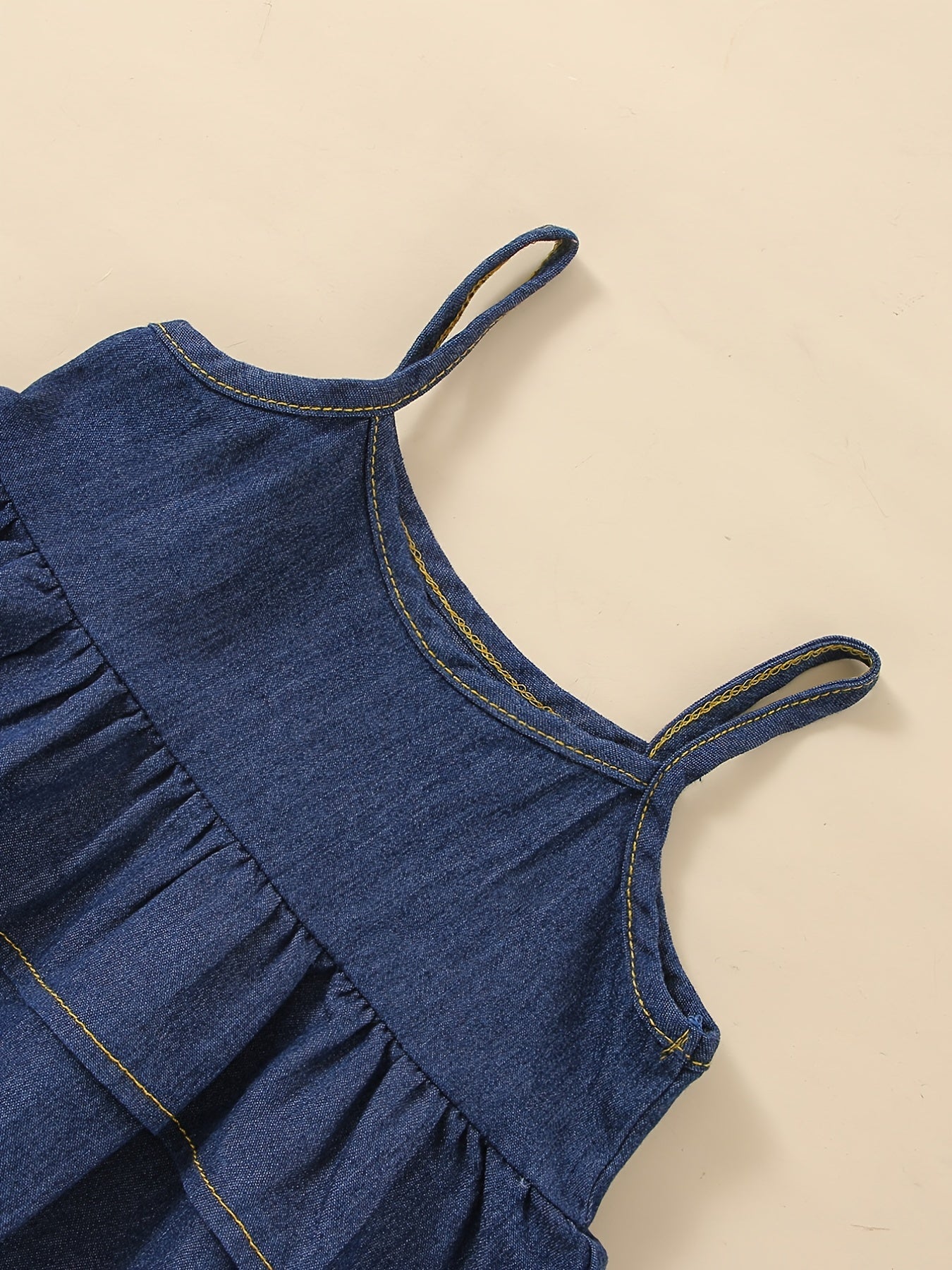 Girls Denim Cami Top and Wide Leg Jeans Set for Summer Outdoor Activities