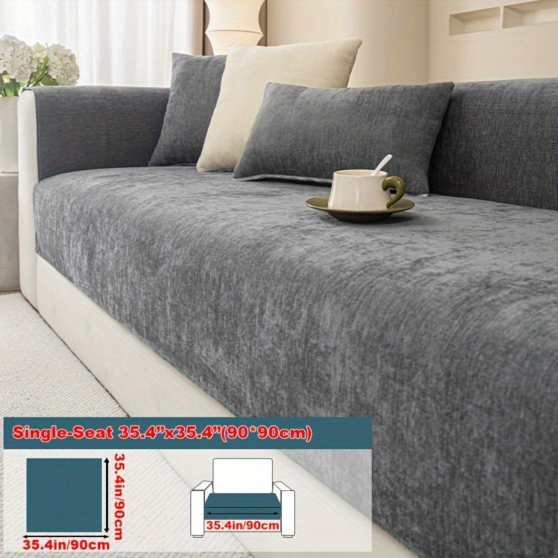 Chenille Sofa Cover for Armchairs and 4-Seater Sofas Pet-Friendly Non-Slip Machine Washable
