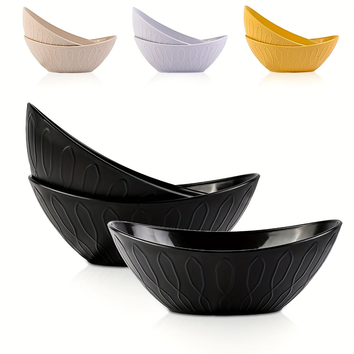 Unbreakable Yuanbao-Shaped Bowls Set for Oatmeal Salads and Pasta Kitchen Dining
