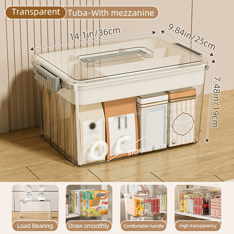 Keng, Suv o'tkazmaydigan saqlash qutisi qopqoq bilan - O'yinchoqlar, atıştırmalıklar va boshqalar uchun ideal - Uy tartibi uchun qulay va mustahkam tutqichlar bilan