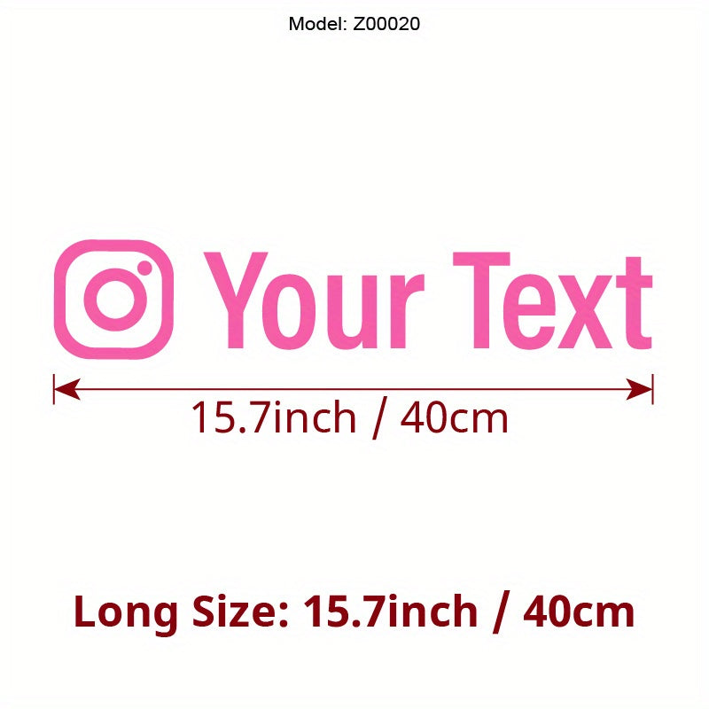 Instagram nomi uchun moslashtiriladigan vinil avtomobil oynasi stikerlari, o'z-o'zidan yopishadigan