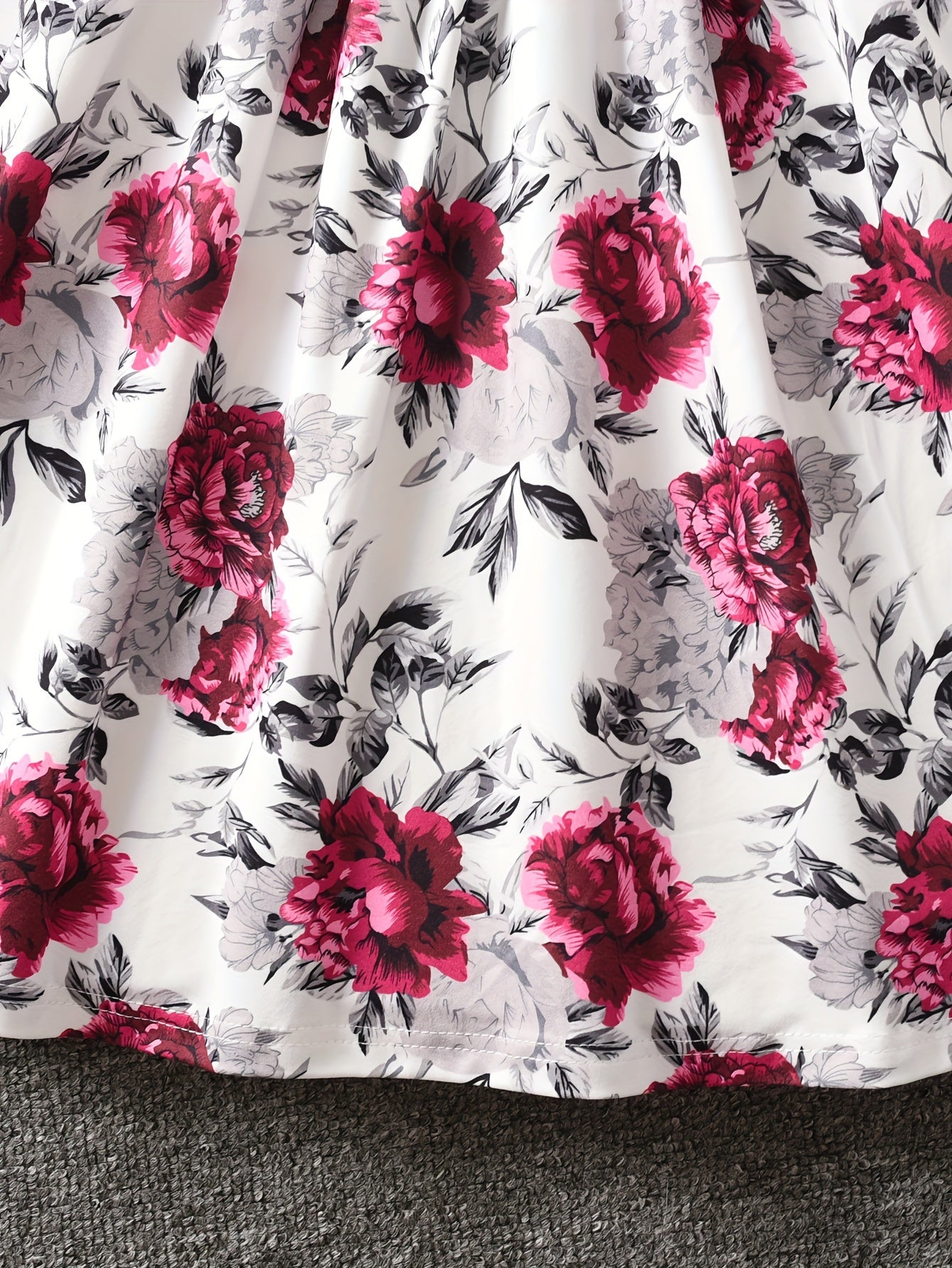 Girls' 2-Piece Floral Dress and Cardigan Set for Girls Over 3 Years Spring Fall