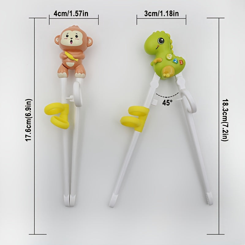 Dinosaur-Shaped Reusable Training Chopsticks for Beginners Ages 3+ in Multiple Colors